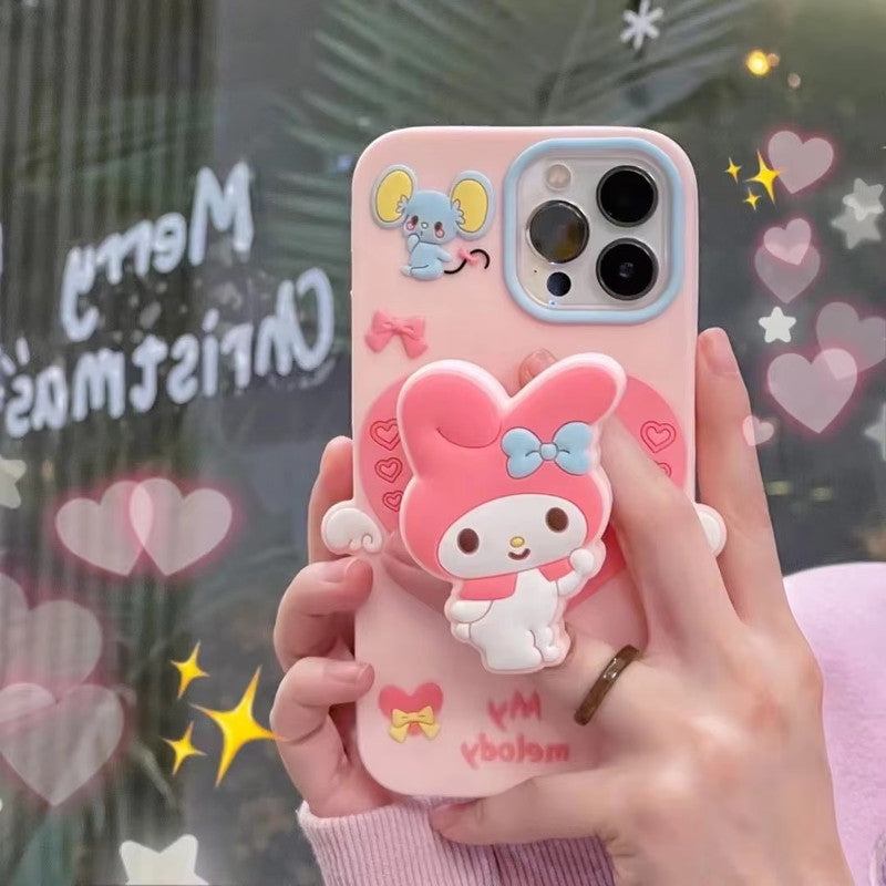 Cute 3D My Melody Cinnamoroll Cartoon Adorable Kitty Pink Bunny Pop Case